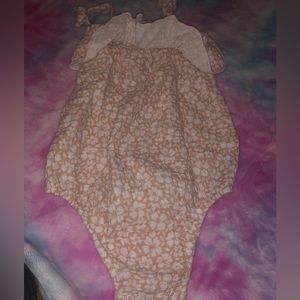 18/24 month skin-colored flowered girl romper beautiful perfect for the heat